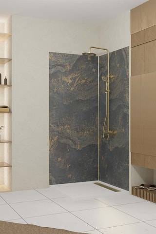 2 paneles murales de ducha STONE’IT - Gris - 90 x 210 cm