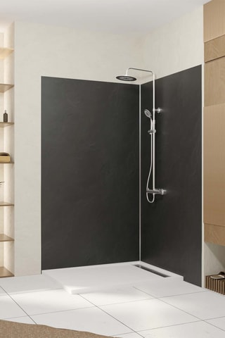 2 paneles murales de ducha STONE’IT - Negro - 120 x 210 cm y 90 x 210 cm