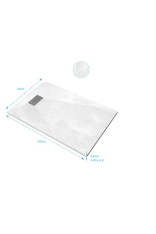 Plato de ducha - Blanco - 140 x 90 x 26 cm