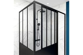 2 mamparas de ducha Workshop Slide -  Negro - 80 x 200 y 120 x 200 cm