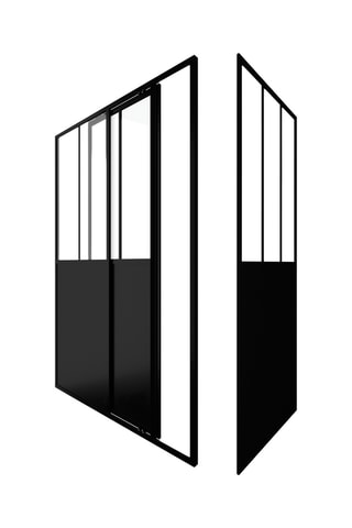 2 mamparas de ducha Workshop Slide -  Negro - 80 x 200 y 120 x 200 cm