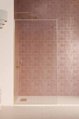 Mampara de ducha Léa - Dorado - 100 x 200 cm