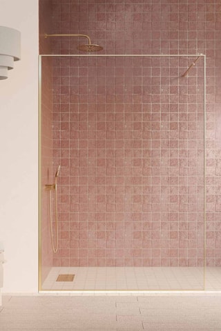 Mampara de ducha Léa - Dorado - 120 x 200 cm