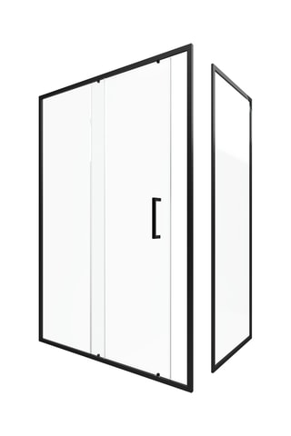 Puerta de ducha y mampara CRUSH -  Negro - 90 x 200 y 140 x 200 cm