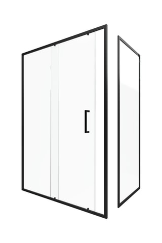 Puerta de ducha y mampara CRUSH - Negro - 80 x 200 y 140 x 200 cm