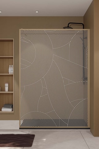 Mampara de ducha Hinata - Dorado - 140 x 200 cm