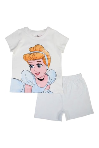 Camiseta y short Cenicienta Disney - Blanco - Blanco, negro, azul y naranja