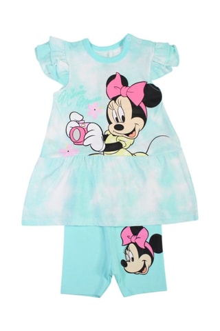 Vestido y short Mickey Disney - Turquesa - Blanco, azul, amarillo y rosa