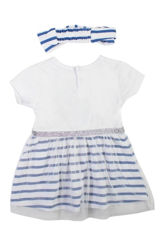 Vestido y cinta para el pelo Minnie Disney - Blanco - Blanco, negro y azul