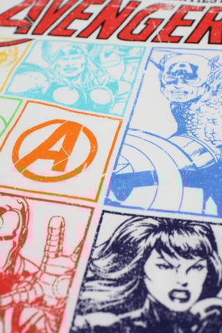 Camiseta y short Los Vengadores Disney - Blanco y negro - Blanco, negro, rojo y naranja