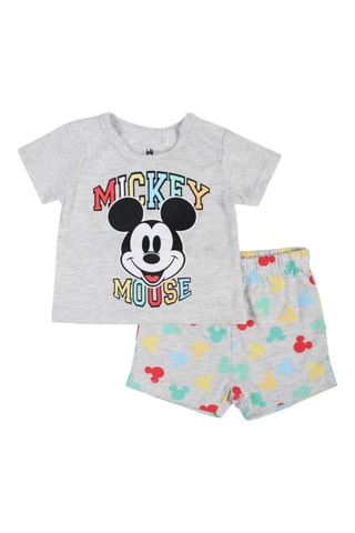 Camiseta y short Mickey Disney - Gris - Negro, rojo, amarillo y gris
