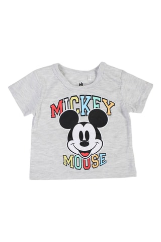 Camiseta y short Mickey Disney - Gris - Negro, rojo, amarillo y gris