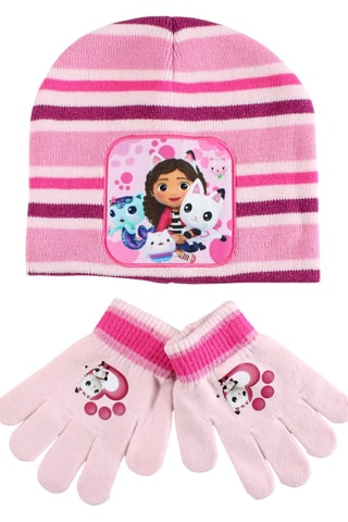 Gorro y guantes La casa de muñecas de Gabby  - Rosa claro