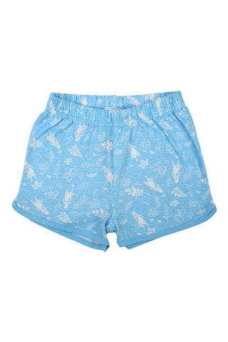 Camiseta y short Elsa Frozen Disney - Celeste - Blanco, azul, amarillo y violeta