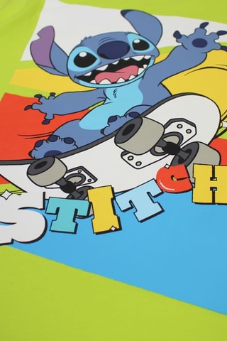 Camiseta Stitch Lilo y Stitch Disney  - Blanco, azul, verde y amarillo