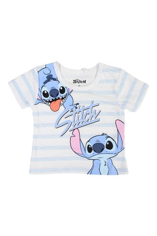 Camiseta y short Stitch Lilo y Stitch Disney - Azul y blanco - Blanco, azul, naranja y rosa