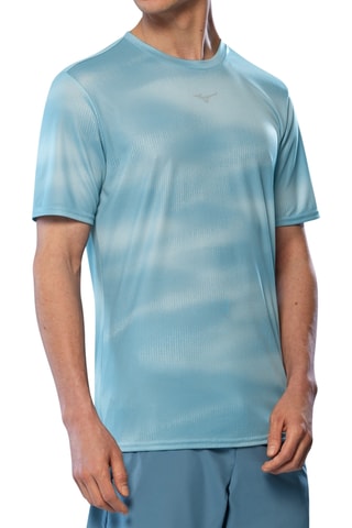 Camiseta de running tie-dye - Celeste