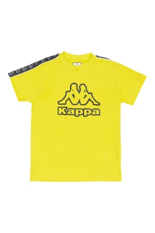 T-shirt e calções - Branco, preto e amarelo