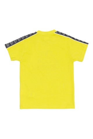 T-shirt e calções - Branco, preto e amarelo