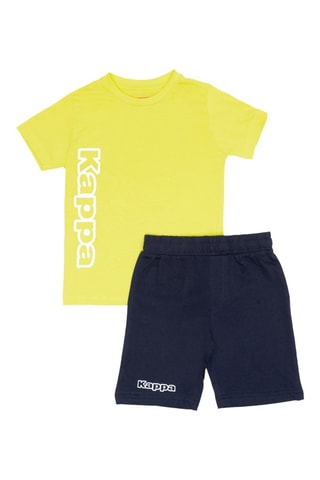 T-shirt e calções - Branco e amarelo