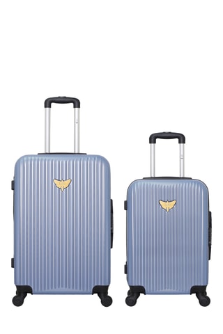 Maleta de cabina y maleta mediana Agata - Celeste - 55/65 cm - Azul