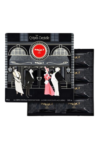 Coffret de 16 crêpes dentelle au chocolat noir - 80 g