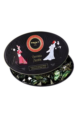 Boîte ovale 25 chocolats cœur de menthe - 175 g