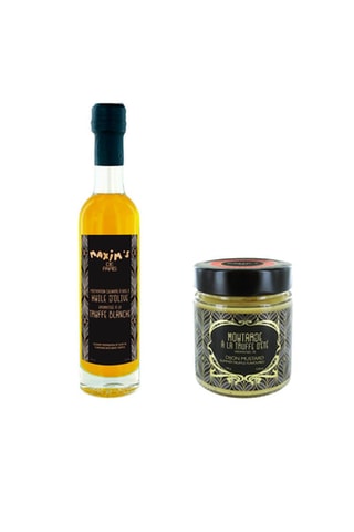 Huile d'olive à la truffe blanche - 100 ml et Moutarde à la truffe - 130 g