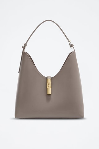 Leren Handtas Goccia - Goudkleurig en grijs