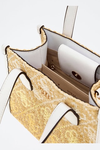 Cabas Silvana - Blanc, beige et doré