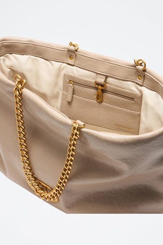 Shopper - Beige en goudkleurig