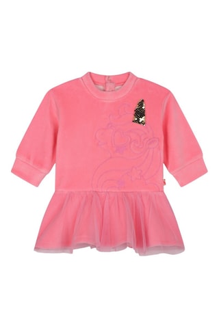 Velours Jurk - Oudroze - Billieblush