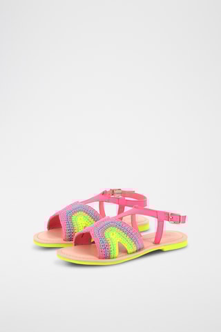 Leren Sandalen - Roze en Felgroen