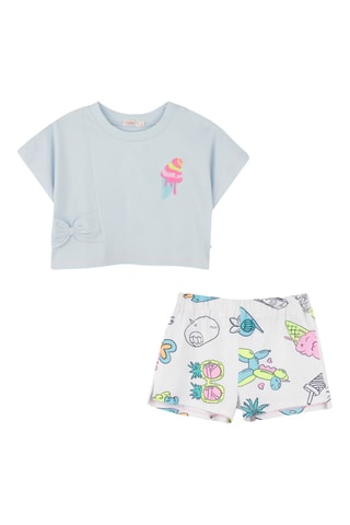 T-shirt en Short - Hemelsblauw en Wit