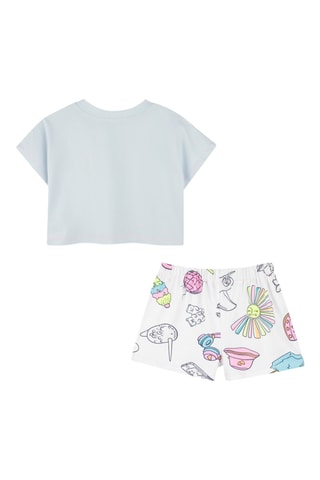 T-shirt en Short - Hemelsblauw en Wit