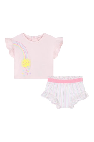 T-shirt en Short - Poederroze en Wit