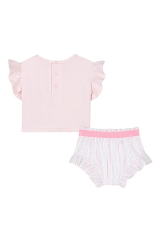 T-shirt en Short - Poederroze en Wit