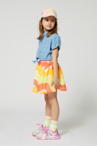 Jurk van 2 Materialen - Indigoblauw