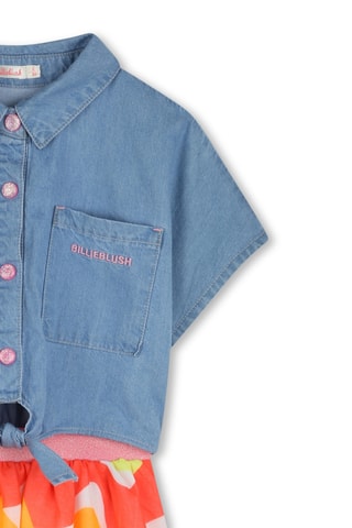 Jurk van 2 Materialen - Indigoblauw