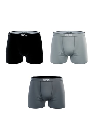3 boxers - Noir, gris clair et gris foncé