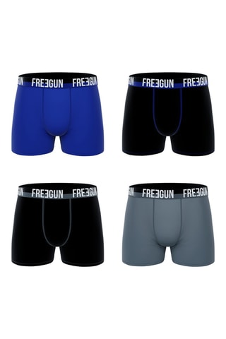 4 boxers - Noir, bleu et gris