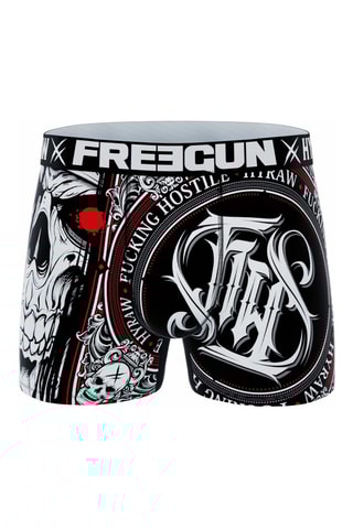 4 boxers Freegun - Noir et rouge