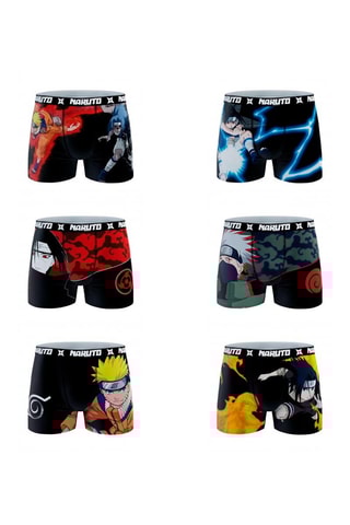 6 boxers Naruto Noir et rouge