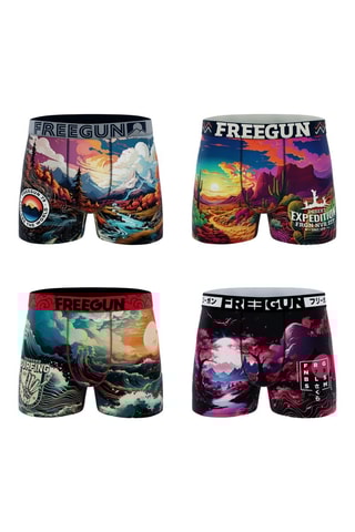 4 boxers Vibrant - Violet, rose et rouge