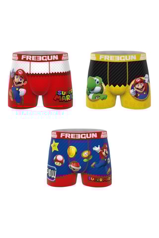 3 boxers Super Mario - Jaune, rouge et blanc