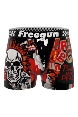 4 boxers Rock Da Summer - Noir, gris foncé et orange