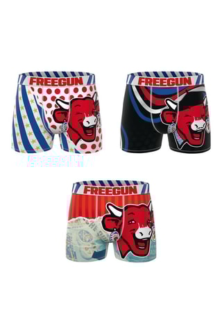 3 boxers La Vache qui rit - Rouge, noir et blanc