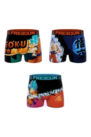 3 boxers San Goku Dragon Ball Super - Bleu marine, violet et orange