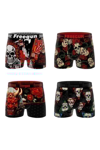 4 boxers Rock Da Summer - Rouge et noir