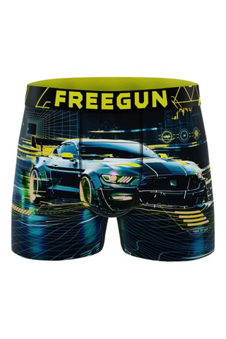 4 boxers Glitchy Pop - Noir, jaune et bleu